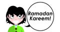 Ramadan Kareem, generous Ramadan, greetings, girl, isolated.