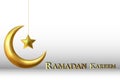 Ramadan Kareem with golden luxurious crescen,template islamic ornate greeting card. vector illustration Royalty Free Stock Photo