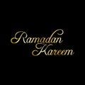 Ramadan kareem golden text design. Perfect for banner, poster, greeting card, template, etc. Colorable. Vector eps.10