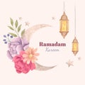 Ramadan Kareem greeting beautiful lettering for banner islamic background