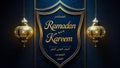 Ramadan Kareem greeting card with lanterns Royalty Free Stock Photo
