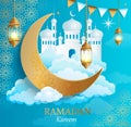 Ramadan Kareem greeting card. Royalty Free Stock Photo