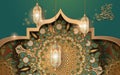 Ramadan Kareem greeting ornament pattern background