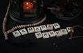 Ramadan Kareem Greeting Scrabble Letters. Ramadan Candle Lantern