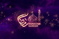 Ramadan Kareem Greetings with arabic calligraphy which means Ramadan