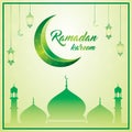 Ramadan Kareem greetings card banner with lantern design