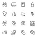 Ramadan Kareem holiday vector icons set