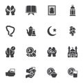 Ramadan Kareem holiday vector icons set