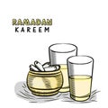 Ramadan Kareem Iftar party celebration with dates. Royalty Free Stock Photo