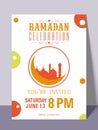 Ramadan Kareem Iftar party celebration invitation card. Royalty Free Stock Photo