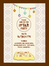 Ramadan Kareem Iftar party celebration invitation card design. Royalty Free Stock Photo