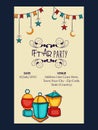 Ramadan Kareem Iftar party celebration invitation card. Royalty Free Stock Photo