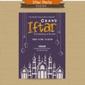 Ramadan Kareem Iftar party celebration invitation card. Royalty Free Stock Photo