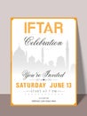 Ramadan Kareem Iftar party celebration invitation card. Royalty Free Stock Photo