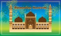 Ramadan Kareem India Delhi firework frame card