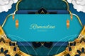 Ramadan Kareem Islamic background with element and blue color Royalty Free Stock Photo