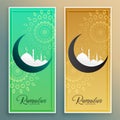 Ramadan kareem islamic decorative banners set