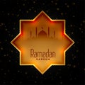 Ramadan kareem islamic decorative golden background design Royalty Free Stock Photo