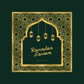 Ramadan kareem islamic greeting background, persian motif, luxury gold background ornament wallpaper vector illustration