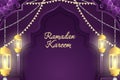 Ramadan Kareem Islamic purple and gold luxury color with line element