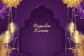 Ramadan Kareem Islamic purple and gold luxury with element