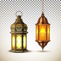 Vector ramadan kareem lamp lantern realistic Royalty Free Stock Photo