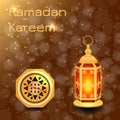 Ramadan Kareem. Lantern and compass