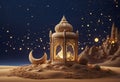 Ramadan Kareem Lantern sand sculpture