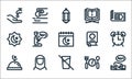 ramadan kareem line icons. linear set. quality vector line set such as salat, no drink, mosque, fasting, moslem woman, moslem,