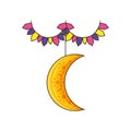 ramadan kareem moon crescent with garlands