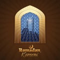 Ramadan Kareem mosque window with arabic pattern
