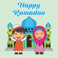 Ramadan kareem / mubarak, happy ramadan greeting design for Muslims holy month, vector illustration