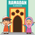 Ramadan kareem / mubarak, happy ramadan greeting design for Muslims holy month, vector illustration