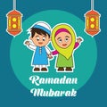 Ramadan kareem / mubarak, happy ramadan greeting design for Muslims holy month, vector illustration