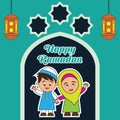 Ramadan kareem / mubarak, happy ramadan greeting design for Muslims holy month, vector illustration