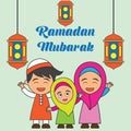 Ramadan kareem / mubarak, happy ramadan greeting design for Muslims holy month, vector illustration