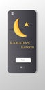 Ramadan kareem muslim religion holy month greeting card flat Royalty Free Stock Photo