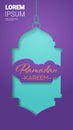 Ramadan kareem muslim religion holy month greeting card flat vertical Royalty Free Stock Photo