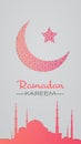 Ramadan kareem muslim religion holy month greeting card flat vertical Royalty Free Stock Photo
