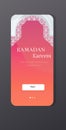 Ramadan kareem muslim religion holy month greeting card flat Royalty Free Stock Photo