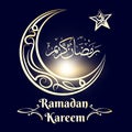 Ramadan Kareem poster with golden moon