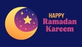 Ramadan Kareem poster, holiday cover. Islamic greeting card, banner template. Trendy beautiful design