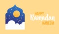 Ramadan Kareem poster, holiday cover. Islamic greeting card, banner template. Trendy beautiful design
