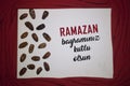 Ramadan Kareem Red color Background. decoration Ramadan Kareem holiday background. Mubarak Islamic Feast Greetings Turkish: Ramaz