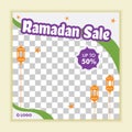 Ramadan kareem sale banner, discount, label