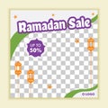 Ramadan kareem sale banner, discount, label