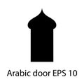 Ramadan kareem shapes of windows and gates. Vector set of arabic doors silhouette. Vector symbol traditional islamic arches.