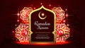 Ramadan Kareem with Sparkling Red Crystal Ornaments