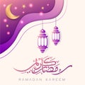 Ramadan kareem template. Ramadan concept Islamic greeting card template for wallpaper design. Posters, media banners