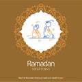 Ramadan Kareem Vector Background. calligraphy greeting card design of happy Ramadan Mubarak, Beautiful Muslim Event